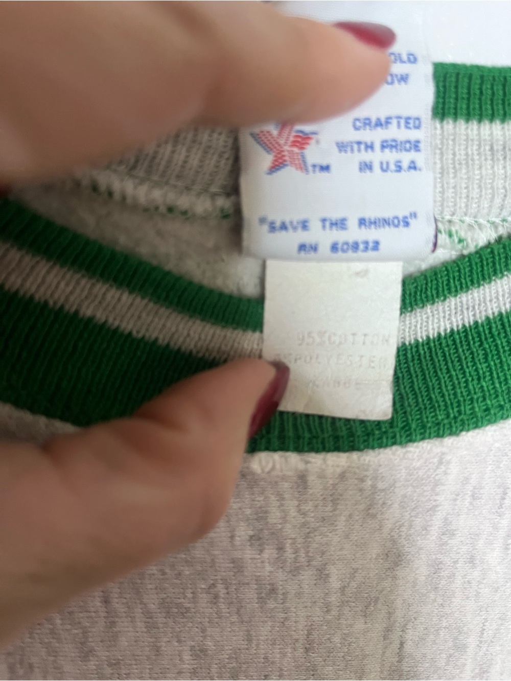 Masters Gray Crewneck Sweater with Green Trim - Picture 5 of 5